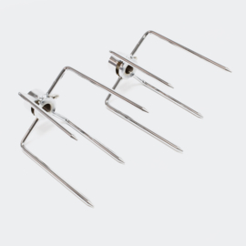 Draaispit vleesklemmen barbecue grill 2 stuks Ø 5-11mm