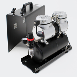 Airbrush-compressor AF-196A met 2 cilinders 2-staps schakelaar