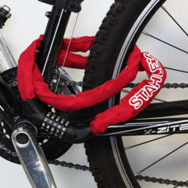 Fietsslot cijferslot hangslot rood ketting met 5-cijferige code 120 cm