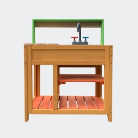 Speelkeuken Outdoor in hout 58x39.2x73.1cm met gootsteen