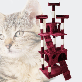 Krabpaal krabboom kattenboom wijnrood 170cm