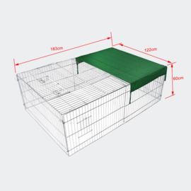 Konijnenren cavia ren met zonbescherming 183x122x60cm