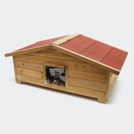 Kattenhuisje large met isolatie en groot kattenluik