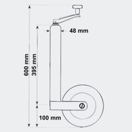 Neuswiel jockeywiel 362kg 48mm aanhanger caravan
