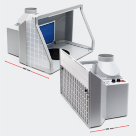 Airbrush spuitcabine filterafzuiging regelbaar 9m³/min LED