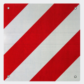 Waarschuwingsbord 500x500mm rood wit camper/caravan Spanje