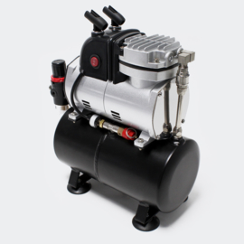 Airbrush compressor AF189 met waterafscheider en drukregelaar