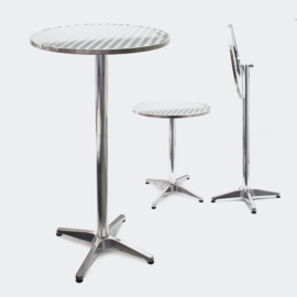 Ronde aluminium tafel inklapbaar in hoogte verstelbaar 74cm/114cm Ø60cm
