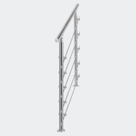 Leuning balustrade traprail rvs 5 dwarsbalken 100cm