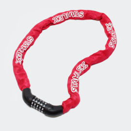 Fietsslot cijferslot hangslot rood ketting met 5-cijferige code 120 cm