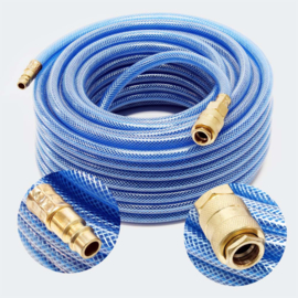 Persluchtslang 20m PVC compressor slang met snelkoppeling