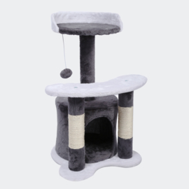 Krabpaal krabboom kattenboom grijs-wit 65cm