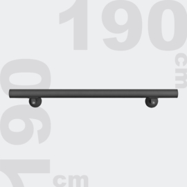 Trapleuning handrail wandbevestiging zwart 190cm