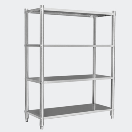 Keukenrek opbergrek in rvs/inox model 1