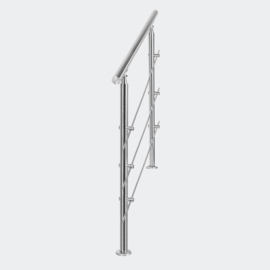 Leuning balustrade traprail rvs 3 dwarsbalken 160cm