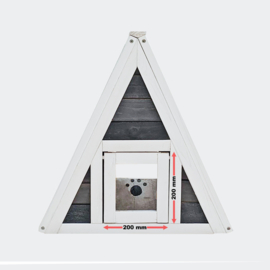 Kattenhuis piramide binnen/buiten hout