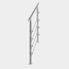 Leuning balustrade traprail rvs 4 dwarsbalken 80cm