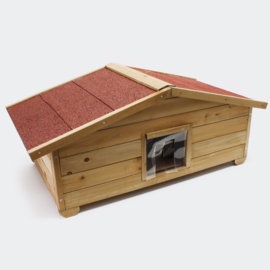 Kattenhuisje large met isolatie en groot kattenluik
