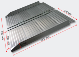 Opklapbare rolstoelhelling oprijplaat aluminium 183cm 270kg