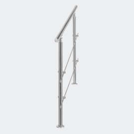 Leuning balustrade traprail rvs 2 dwarsbalken 120cm
