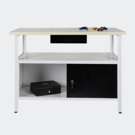 Werktafel gereedschapskast wit/zwart