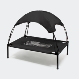 Hondenbed met luifel draagbaar zwart XL 122x91x95cm