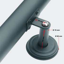 Trapleuning handrail wandbevestiging antraciet 100cm