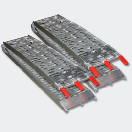 Oprijplaat opvouwbaar draagbaar aluminium 2 stuks 220cm 680kg