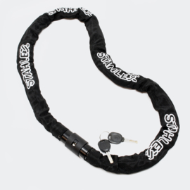 Hangslot fietsslot zwart met 2 sleutels stalen ketting 120cm