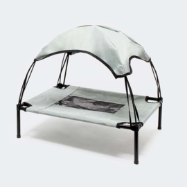 Hondenbed met luifel draagbaar small grijs 60x45x50cm
