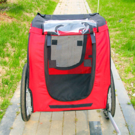 Hondenkar waterdicht fietskar trailer rood/zwart hond opvouwbaar