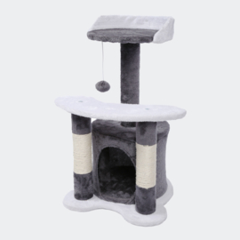 Krabpaal krabboom kattenboom grijs-wit 65cm