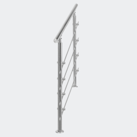 Leuning balustrade traprail rvs 4 dwarsbalken 120cm