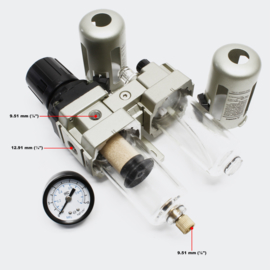 Perslucht compressor filter regelaar waterafscheider 1/4"