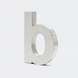 Huisletter b Arial rvs/inox 3D 20cm weerbestendig