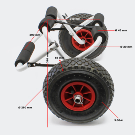 Kayak kano bootwagen aluminium 45kg