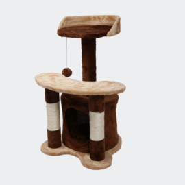 Krabpaal krabboom kattenboom bruin-beige 65cm