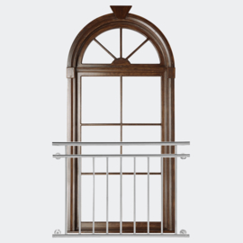 Balkonleuning reling balustrade RVS 90 x 128cm
