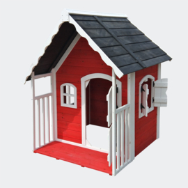 Houten speelhuis voor kinderen voor tuin en terras rood