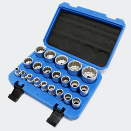 Momentsleutel doppen set 21 stuks 1/2" 8-36mm in koffer