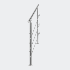Leuning balustrade traprail rvs 3 dwarsbalken 120cm