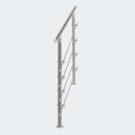 Leuning balustrade traprail rvs 4 dwarsbalken 140cm