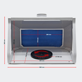 Airbrush spuitcabine filterafzuiging regelbaar 9m³/min LED