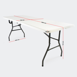 Complete set kampeertafel + 2 kampeerbanken grijs 180cm