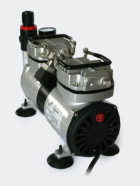 Airbrush-compressor AS19 twee stappen-schakelaar met 2 cilinders