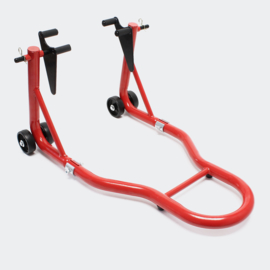 Inrijwielklem motorfiets standaard voorwiel (450kg) rood