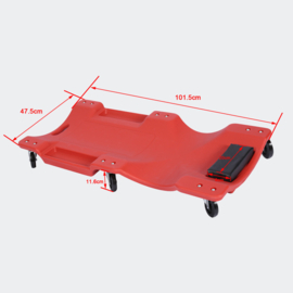 Monteursbed ligkar kunststof rollend garage 103x50x10cm