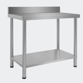 Werktafel inox rvs tuintafel 100 x 60 x 85 cm met rand