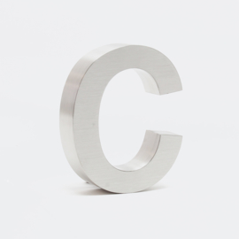 Huisletter c Arial rvs/inox 3D 20cm weerbestendig