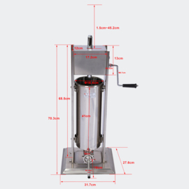 Professionele worstvulmachine inox 7 liter worstenvuller